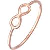 Elli Anello da donna di alta qualità, simbolo dell'infinito, simbolo dell'infinito, in oro rosa 750