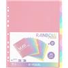Viquel - Set di 12 divisori in plastica Rainbow Pastel - Formato maxi (24,5x30,5cm) - Per raccoglitore A4 formato maxi o raccoglitore a leva - Colori pastello