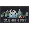 comfoyar Zerbino per Camper, Zerbini per Ingresso Esterno con Home Is Where We Park It, Facile da Pulire Tappeto con Antiscivolo Supporto in Gomma, Tappetino Interno per Van Decorazione Casa 45X75cm