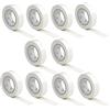 AUPROTEC 10 rotoli VDE Nastro Isolante Elettrico PVC Nastro Adesivo 15mm x 10m DIN EN 60454-3-1 colore: bianco