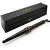 Corioliss | Glamour Wand | Macchina per arricciatura per le donne | Arricciacapelli | Tamburo ceramico conico professionale controllo temperatura Gold Leopard Soft Touch