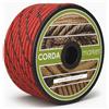 Cordamarket 10mm, Corda drizza Adulti Unisex, Rosso, 25mts