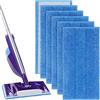 Vicloon Mop Pad, 6 Pezzi Microfibra Mop Sostituzione Pulizia Pad, Panno Mocio Compatibile con Swiffer Wetjet Mop e la Maggior Parte dei Mop con Velcro da 25-30 cm, Intrappola Polvere e Peli, Blu