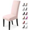 BalladHome Coprisedie con schienale 4 pezzi Elasticizzato Copertura della sedia bi-elastico per una misura universale, Coppia spandex Coprisedia molto facile da pulire e di lunga(4 pezzi,Rosa Chiaro)