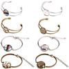 SUNNYCLUE 16 pz 4 Stile Cabochon Castone Vassoio Bracciale Vuoto Braccialetti Kit per Fare Braccialetti con Cupola in Vetro Cabochon Trasparente Trasparente da 8 mm 20 mm per Uomo E Donna
