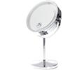 TUKA-i-AKUT TUKA LED Specchio per Trucco Senza Fili, 7x ingrandimento, Doppio Specchio Illuminato al rasatura/make-up, Cosmetico Specchio con Luci, 2 facciate: normale e ingrandimento, TKD3145-7x