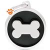 My Family Medaglietta Classic Cerchio Nero Grande con Osso >>>INCISIONE_GRATIS