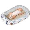 Medi Partners Riduttore Lettino Neonato - 100x60x15 Nido Antisoffoco Neonati Bozzolo Culla per Bebè neonata bilaterale Cuscino 100% Cotone Minky (Boho Animals con Minky beige)