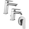 PAINI SET MISCELATORI PAINI NOVE LAVABO BIDET DOCCIA INCASSO CROMATO