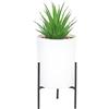Sleepdown Halo Green Leaf White Pot Stand Artificiale Faux Plant per Home Office Bagno Decor Decorazione Interna Estetica