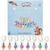 NBEADS 8pz Rotondo Segnapunti Fiore, 8 Colori Fatti A Mano di l'Argilla del Polimero Punto Marcapunti Uncinetto Pendenti e Ciondoli Rimovibile per Il Lavoro A Maglia Tessitura Accessori