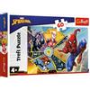 Trefl-60 Pezzi nella Ragnatela per Bambini dai 4 Anni Puzzle, Colore Disney Marvel Spiderman, 17372