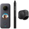 Insta360 One X2 - Action Camera a 360 gradi, il kit premium include bastone invisibile per selfie + copriobiettivo