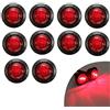 KYYET 10 pz 3/4 pollici montaggio LED indicatori di direzione laterali per camion, rimorchio, camper, barche, fanale posteriore lampada di arresto del freno 12V (rosso)