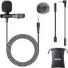 AGPTEK Lavalier Microfono per PC Smartphone con Clip e Un Parabrezza Incluso Adattatore Tipo-c Microfono Esterno Trust Ideale per Youtuber Intervista Conferenza Video Camera Podcast Cavo da 2M