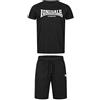 Lonsdale T-Shirt e Pantaloncini da Uomo Set Vestibilità Normale MOY M, nero/bianco