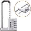 WANLIAN Lucchetto, serratura a combinazione, lucchetto a combinazione a 4 cifre, corpo largo 64 mm. Il lungo arco retrattile in acciaio inossidabile da 9,7 cm è adatto per esterni, scuola, palestra,