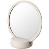 blomus - Sono, specchio cosmetico - Moonbeam/bianco - ceramica/silicone - (altezza x larghezza x profondità) 185 x 90 x 170 mm, taglia unica, 69162