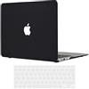 TECOOL Cover compatibile con vecchio MacBook Air 13 Pollici 2017-2010 (A1466 1369), Custodia Rigida Protettiva Sottile in Plastica Superficie Opaca e Copritastiera UE, Nero