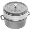 Staub Cocotte Tonda con Vaporiera 26 cm Grigio