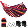 Anyoo Amaca da Giardino in Cotone Tessuto Comodo con Cinghie Rispettose degli Alberi per Appendere, Durevole Amaca Portatile con Borsa da Viaggio per Campeggio, Esterno/Interno, Balcone, Patio