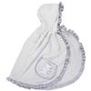 Filet - Mantellina con Cappuccio per Neonati con Ricamo a Forma di Orsetto, Realizzata in Morbida Spugna di Cotone, Perfetta per la Doccia, Made in Italy, Color Bianco e Grigio