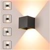 BOYIR Applique da Parete Esterno/Interni LED Lampade da Esterno Parete Moderno 12W Bianco Caldo 3000K, IP65 Impermeabile Lampada da Parete Quadrata in Alluminio, Angolo del Fascio Regolabile