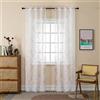GIRASOLE HOME® Coppia Tende Voile Filtranti Fantasia Geometrica Dorata Tenda Bianca per Interni con Tasca e Passanti Nascosti 2 Pannelli (Geometria Oro, 70x235cm)