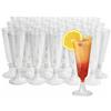 Matana - 50 Eleganti Flûtes da Champagne in Plastica con Glitter Argento, 150ml - Trasparenti, Resistenti e Riutilizzabili - Bicchieri da Brindisi per Matrimoni, Compleanni, Natale e Feste