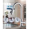 ARCORA Rubinetto da Cucina Estraibile ad Alta Pressione, Rubinetto Girevole a 360° con Doccetta Estraibile, Cartuccia Ceramica, Acciaio Inox, 3 Modalità di Getto, per Lavello da Cucina, Cromato