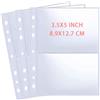 WITHYU 30 Pacchetti da 120 Tasche 3,5x5 per Raccoglitori A5 a 6 Anelli, Maniche Fotografiche Ultra Chiare, Pagine a 2 Tasche su Entrambi i lati, Protezioni per Fogli Fotografici con Caricamento Dall'alto