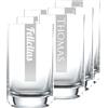 Miriquidi 6 bicchieri da acqua con incisione, set da 6 pezzi, 255 ml, in vetro Schott con nome, lavabili in lavastoviglie, con incisione laser personalizzata