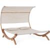 Bizzotto Lettino Due Posti In Legno Con Tettuccio E Cuscini 180x196x165 Cm Noes Bizzotto