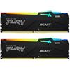 Kingston Ram DIMM DDR5 64GB Kingston Fury Beast 6000MHz CL36 2pz Nero [KF560C36BBEAK2-64]