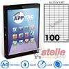 APPTAC 100 FOGLI A4 DA 10000 ETICHETTE A401 37x14 mm CON BORDI ARROTONDATI CARTA ADESIVA BIANCA PER STAMPANTI INKJET E LASER - APPTAC