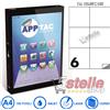 APPTAC 100 FOGLI A4 DA 600 ETICHETTE C540 105x99 mm SENZA MARGINE CARTA ADESIVA BIANCA PER STAMPANTI INKJET E LASER - APPTAC