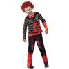 SMIFFYS Costume Deluxe Zombie Clown, Rosso & Verde, comprende Maschera in Lattice, Top e Pantaloni