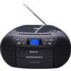 Denver Stereo Portatile Boombox TDC-280BLACK con Radio Dab + / FM. Lettore di Cassette Riproduttore CD. Ingresso AUX Volume: 2 x 15 W