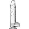 bsqipsd Lifelike Lover Luxe Dildo realistico - Dildo con ventosa da 24,4 cm - Dildo in gelatina di cristallo - XL trasparente