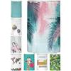 arteneur® - Tenda da doccia antimuffa, 120 x 200 cm, materiale riciclato Öko-Tex Standard 100, orlo zavorrato, non trasparente, impermeabile, lavabile, con 8 ganci ed e-book, motivo: foglie di palma