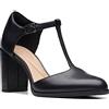 Clarks Freva85 Bar Womens Black Leather, 6