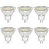Caldarax 6 Pezzi Lampadine LED 3W MR11 GU4 12V 24V Spot, 35 * 35mm, Bianco Freddo 6000K, Equivalenti a 30W Lampada Alogena, 300LM, Fascio 120°, con Vetro Protettivo Trasparente, Non Dimmerabile