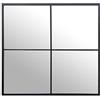 DRW Specchio da parete quadrato da finestra in metallo nero 80 x 2 x 80 cm