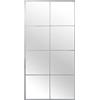 DRW Specchio da parete rettangolare da finestra in metallo argentato 80 x 2 x 160 cm