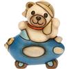 THUN, Bomboniera Teddy Motors su Aeroplanino in Ceramica Decorata a Mano, Linea Bomboniere, 5.4x4.2x6.6 cm h