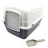 Aimé - Lettiera gatto - Cassetta lettiera gatto chiusa con tetto apribile, porta e maniglia per il trasporto - Toilette per gatti 52x40x39 cm - Con filtro a carbone antiodore e paletta lettiera gatto