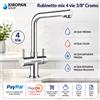 Rubinetto 4 Vie Cromo 3/8 per Depuratore Osmosi Idropan