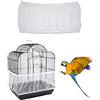 LICHUANUK Copertura per Gabbia per Uccelli, Gonna Gabbia per Uccelli,Rete Gabbia Uccelli,Bird Cage Seed Catcher per Uccelli Pappagalli Ventilata e Antipolvere Circonferenza Regolabile 140-220cm,bianco,L