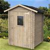 ALCE Rimessa Da Giardino In Legno Box Attrezzi Casetta Con Porta Finestra HOBBY MINI SINGOLA mis 146x146
