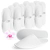 com-four® 12 Paia di Pantofole in Spugna - Comode Pattine di Hotel con Suola Antiscivolo - Ciabatte Chiuse -Taglia 38/39 - Colore: bianco - Unisex